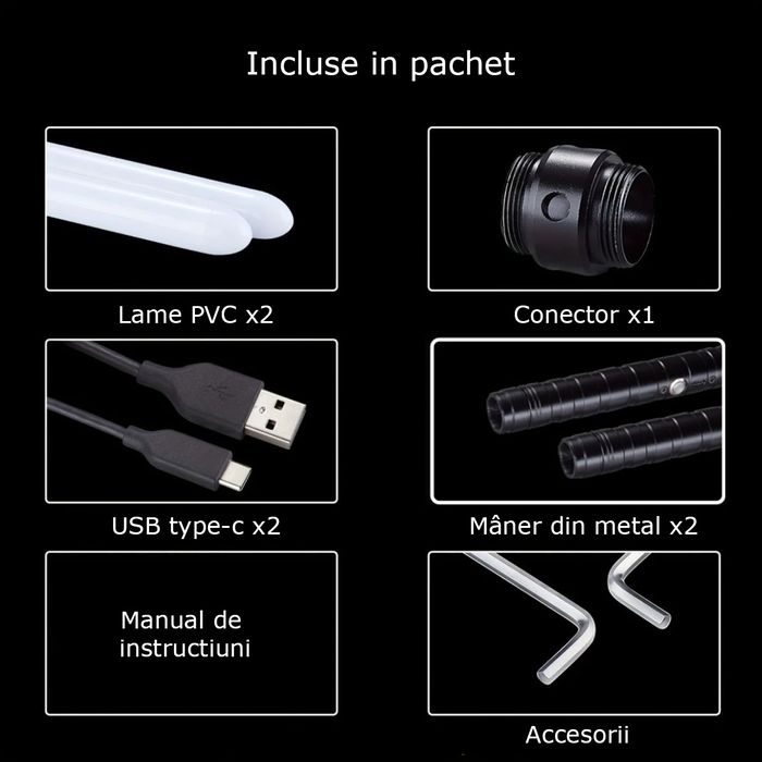 Set 2 Sith Lightsabers RGB - 74 cm - Negru