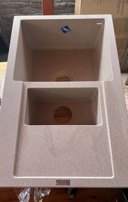 Chiuveta franke - 2 cuve , material compozit beige - cu defect