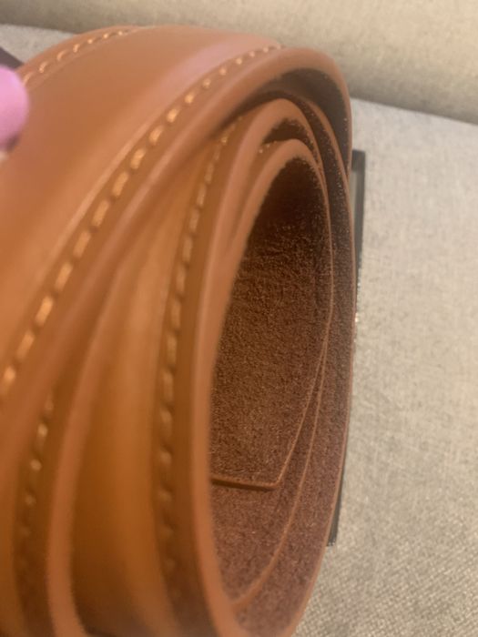 Curea piele barbateasca maro deschis , 120 cm