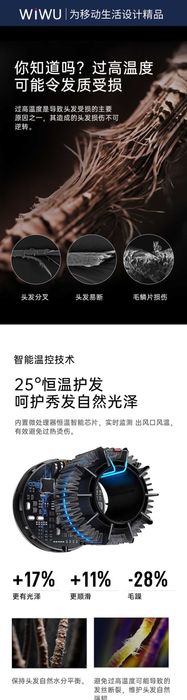 WiWU Wi520 Hypersonic Профессиональные Фен отрицательными ионами Dyson