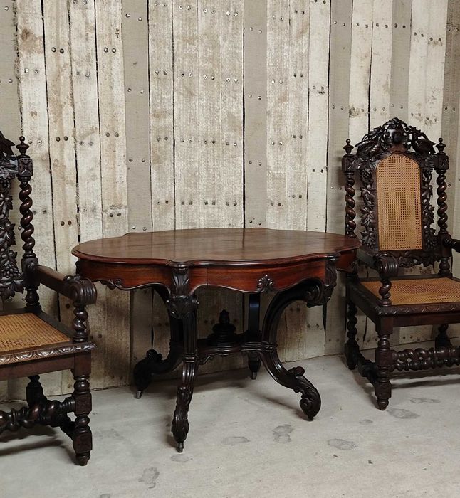 REDUCERE - Masa veche din lemn de mahon, Belgia