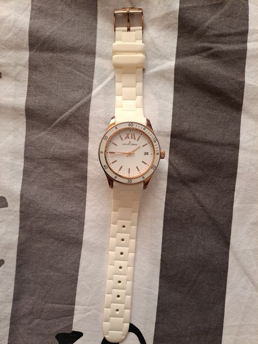 Ceas Jacques Lemans Rome Sports 44mm (Rose Gold / Silicon) Servisat Complet, Baterie Nouă