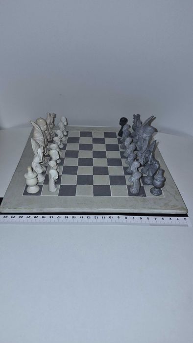 Sah tabla joc strategie lucrat manual hand made in Africa chess placa