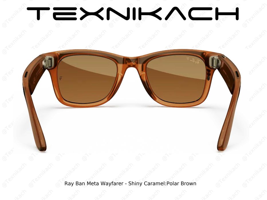 Новый • Ray Ban Meta Wayfarer - Shiny Caramel Polar Brown  • Доставка