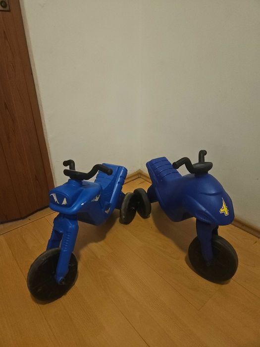 2 MOTOCICLETE COPII FARA PEDALE – model maxi enduro, albastru