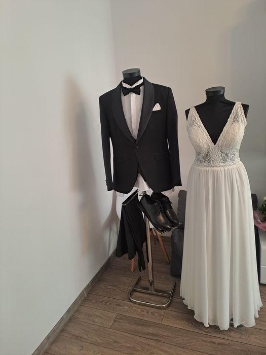 Rochie de mireasa La Jeune Mariee în stil grecesc  și Costum mire