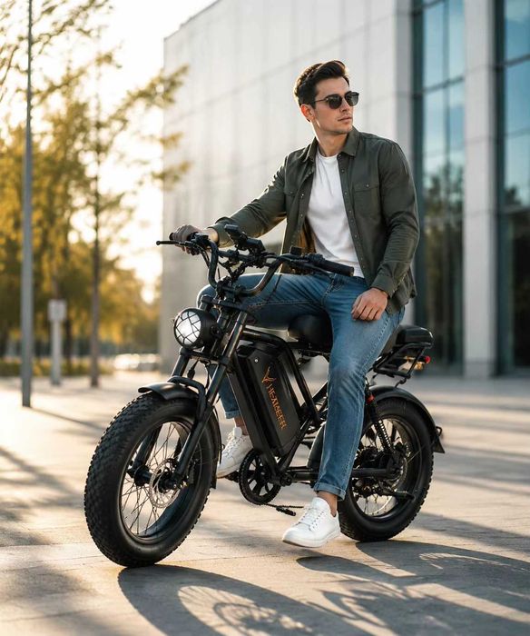 Чисто нов електрически  ,  Супер Велосипед , HEADEER BK20, Мотор 750W  Дебели гуми, - сменяема Мощна батерия 48 V 20 Ah,