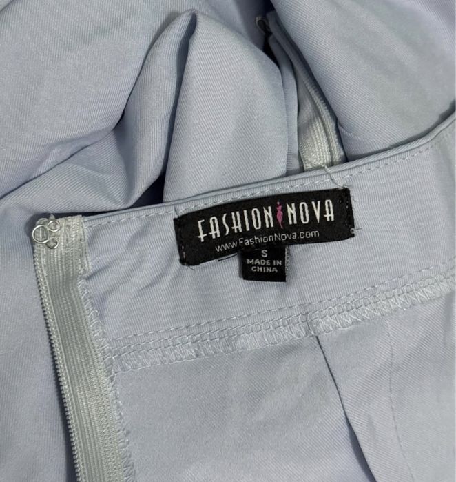 Fashion nova тънък , светло син панталон, дълъг , летен , висока талия