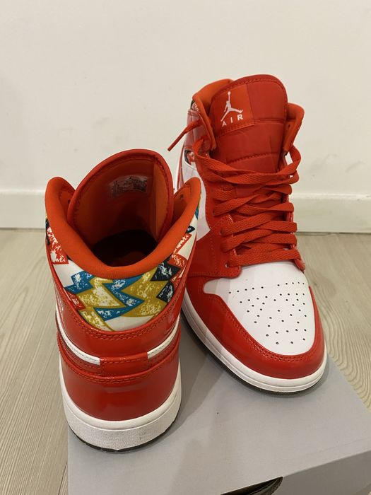 Jordan 1 Mid Barcelona Sweater Red Patent