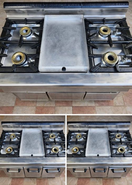 Aragaz Profesional Inox 4.Arzătoare +,Plită Horeca Putere Mare