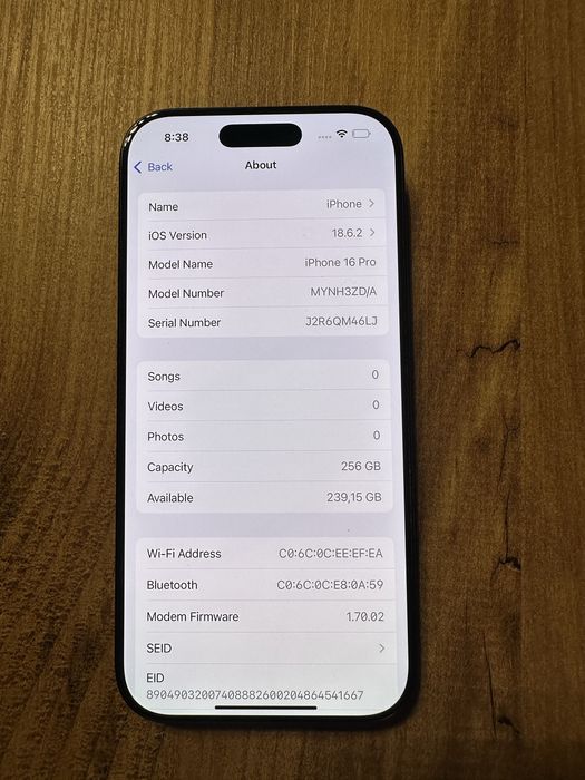 Iphone 16 pro 256 gb