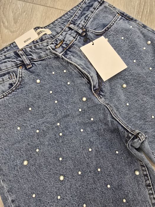 Дамски дънки с перли