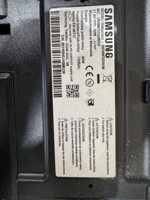 Samsung CycloneForce VR10M702HUW + станция и дистанционно