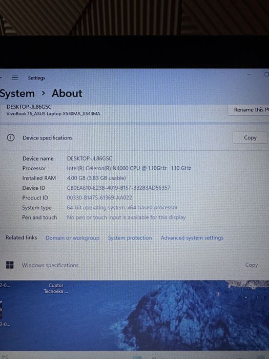 Asus VivoBook | licenta WinPro 11 + Office + McAfee