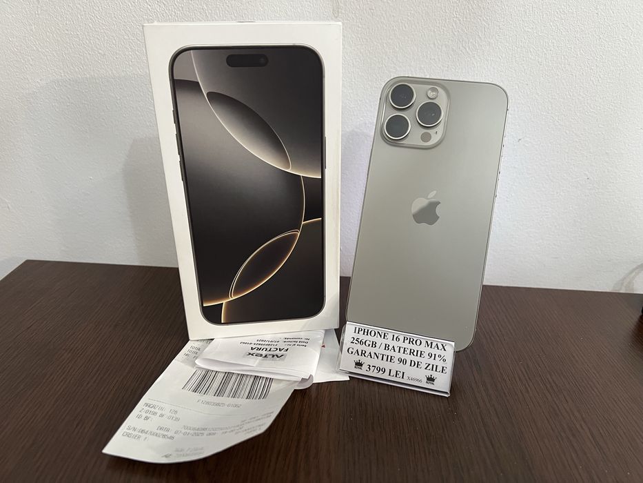 Amanet Royal CB : iPhone 16 Pro Max 256GB  GARANTIE 90 DE ZILE