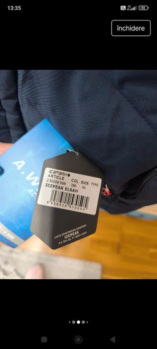 Vând geaca noua Icepeak