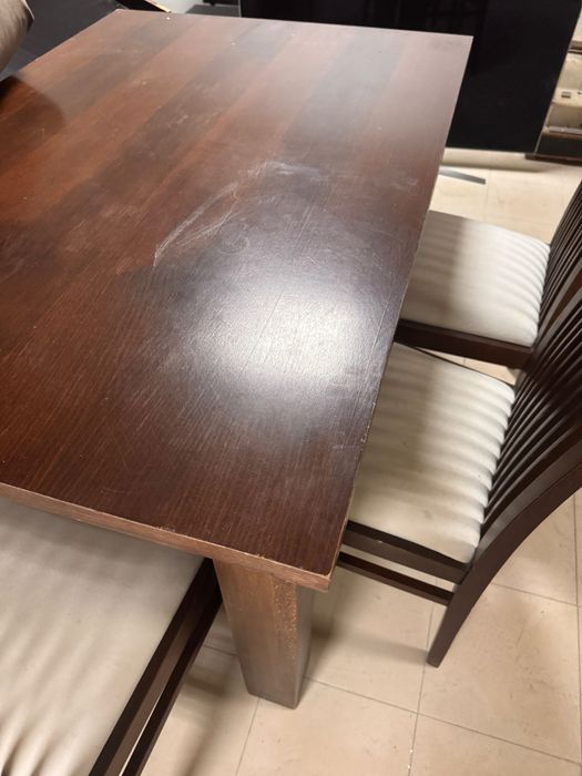 Разтегателна трапезна маса с 6 стола