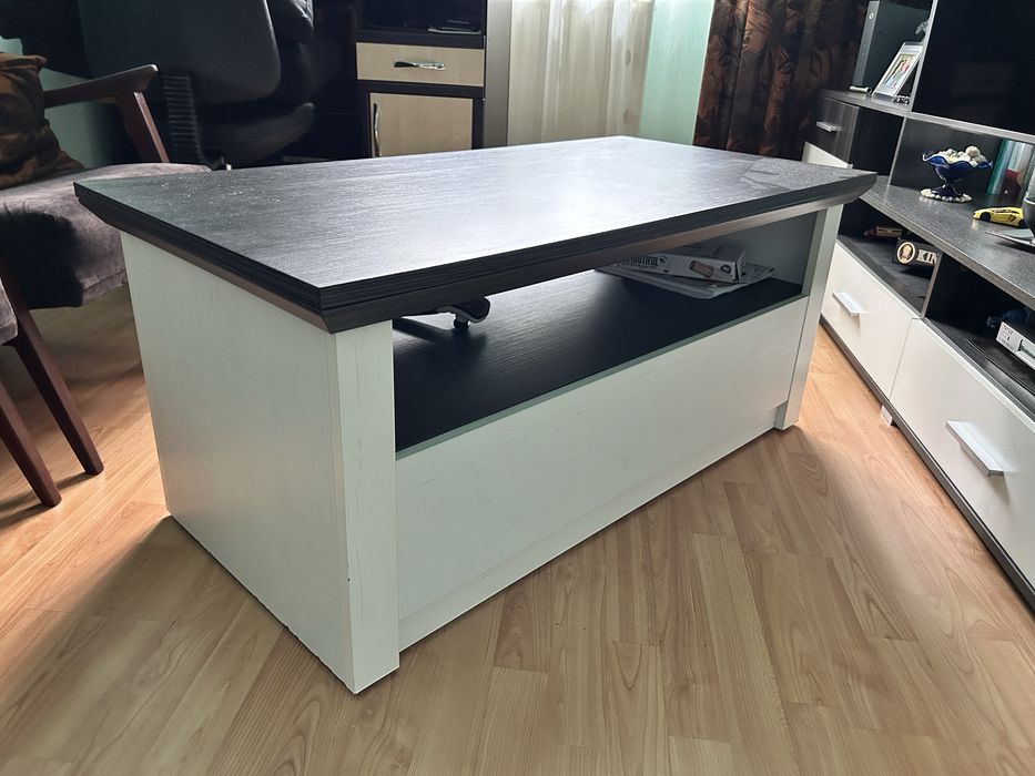 Măsuță de cafea alb & gri antracit