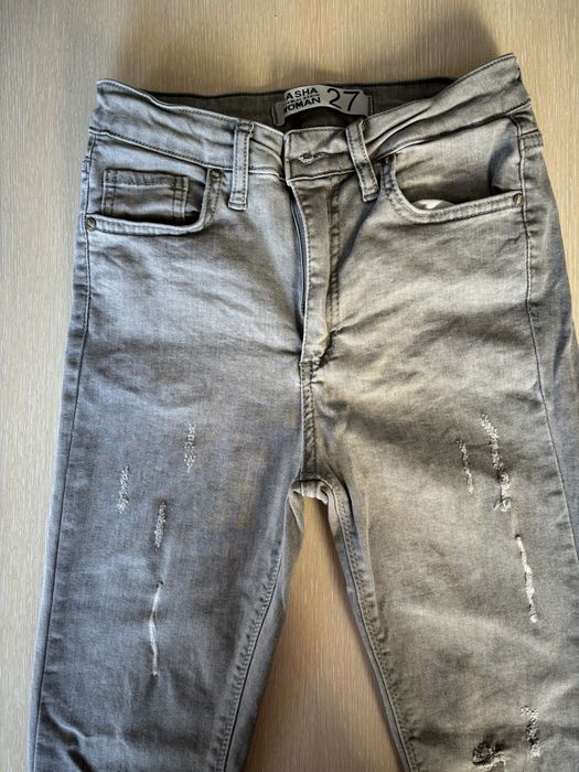 Дамски сиви дънки