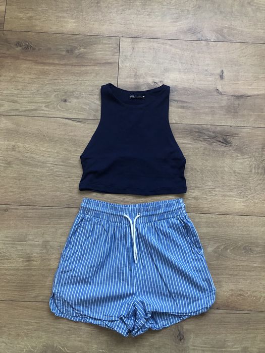 Zara зара сет топ с къси панталони