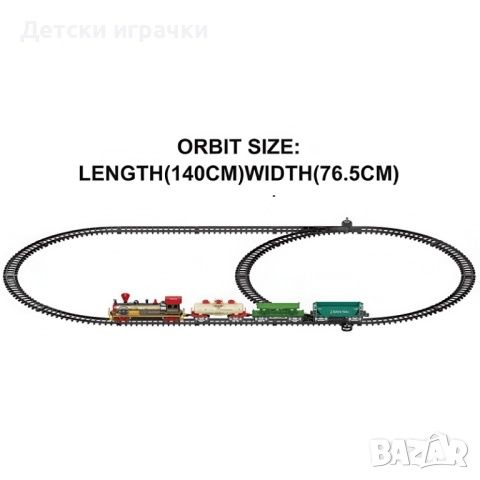 Влак с вагони и релси 140х76см 20ч със светлинни и звукови ефекти