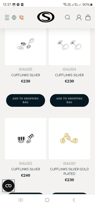 Butoni argint Serkos