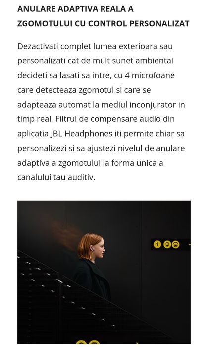Casti In-Ear JBL Live Flex 3, Bluetooth 5.3, Hi-Res, Smart Case, True Adaptive NC, Autonomie 50H, Multi-point, IP54, Argintiu inva in garantie