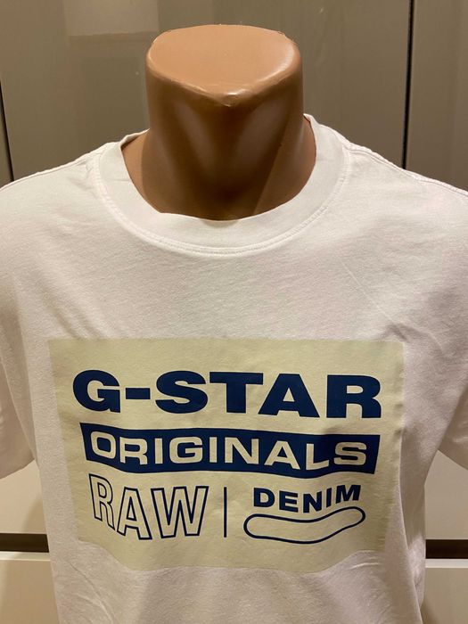 G-STAR, Тениска Originals от органичен памук с лого, Бяла, S, L, XL и XXL