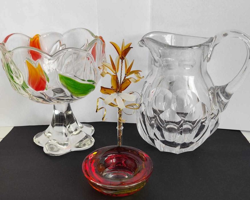 Кристални кана, ордьовър, бонбониера и свещник