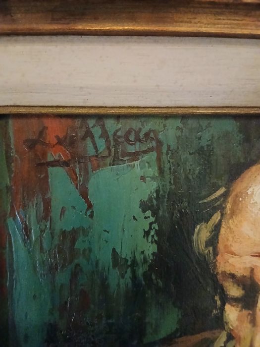 Vând tablou  Bătrân citind