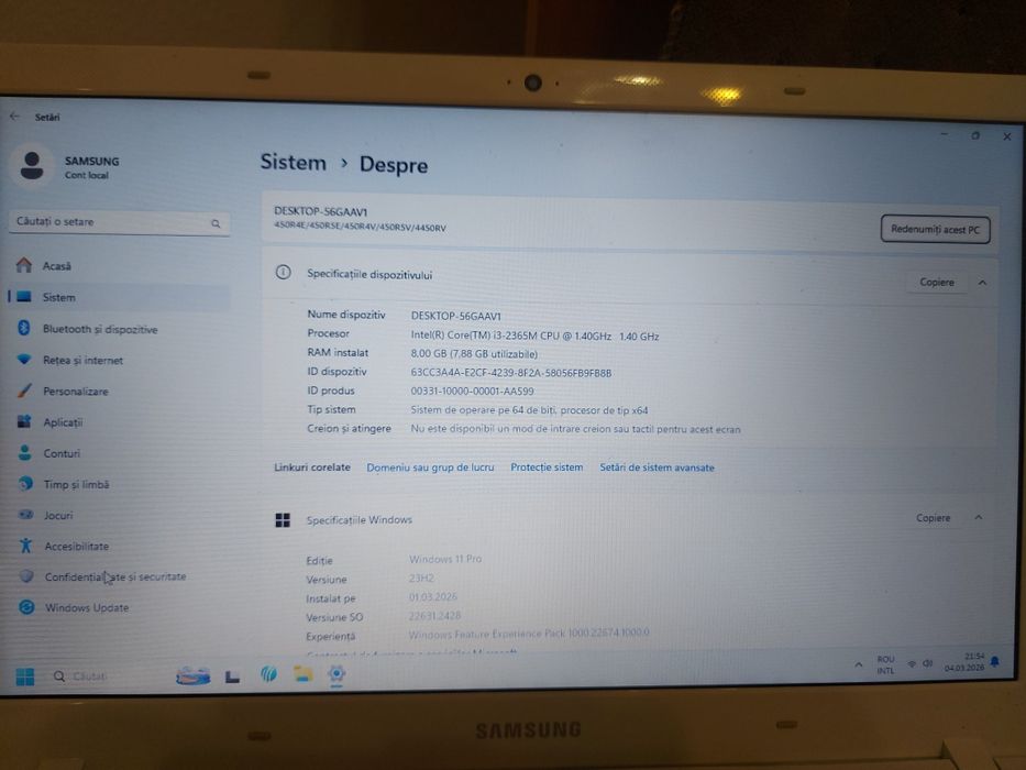 Laptop Samsung NP370R5E i3