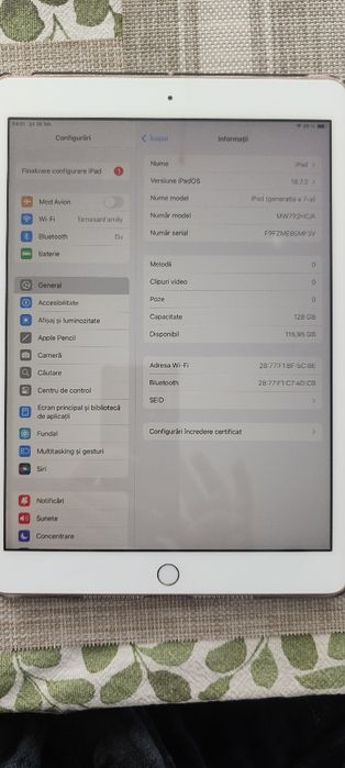 Vând iPad (generația 7) 128 GB, Apple pen+husa IBlason