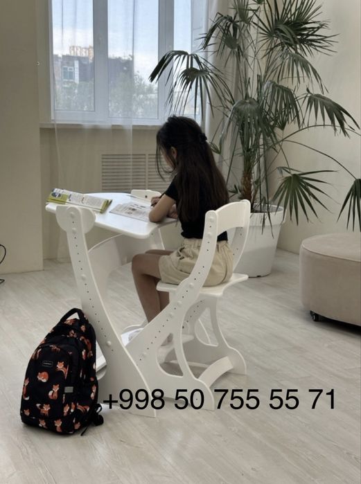 Парта. Растущая парта со стулом. Бесплатная доставка по стране