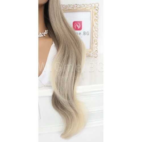 Дълга руса перука на вълни с бретон Беатрис