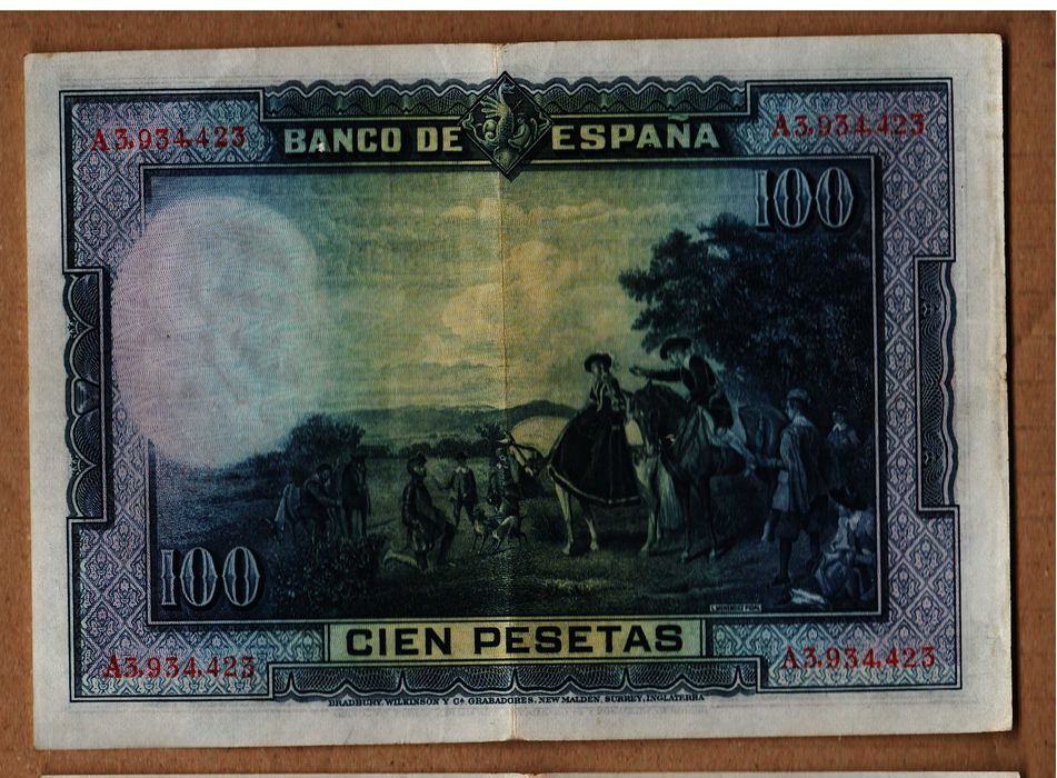 Spania  , bancnota de colectie , 100 pesetas 1928 , P 76