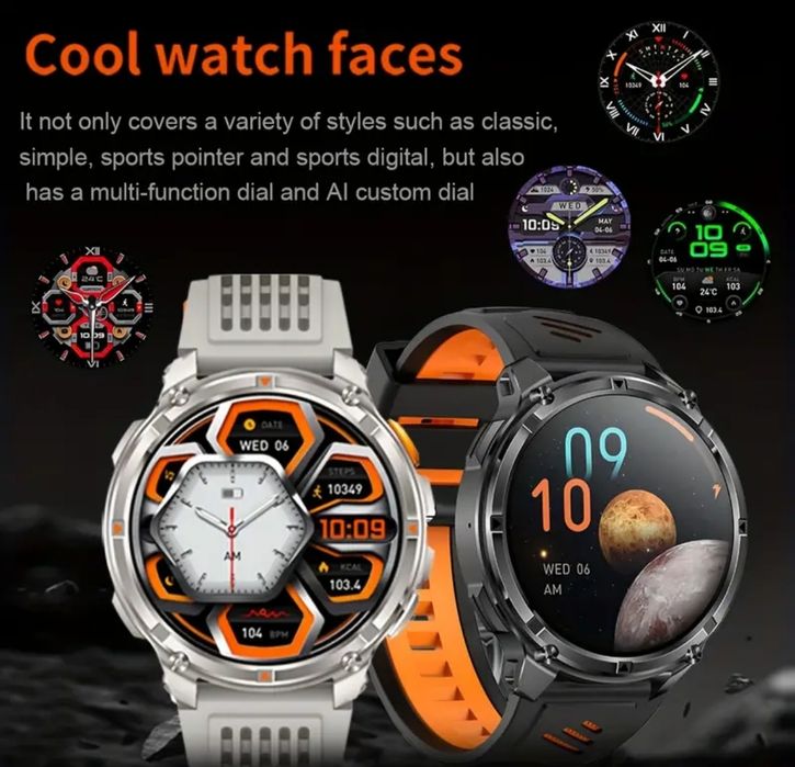 Смарт часовник 1.7 инча HD тъчскрийн 1100mah батерия много функции