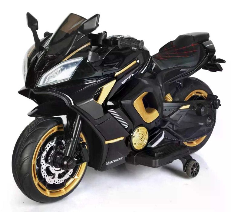 Motocicleta electrica pt. copii, Kinderauto R9, 2x150W, 24V #Black