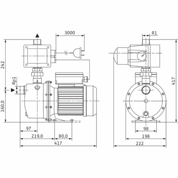 Продавм хидрофорна помпа Wilo-FWJ 204 X EM 1.1 kW 6 m3/h