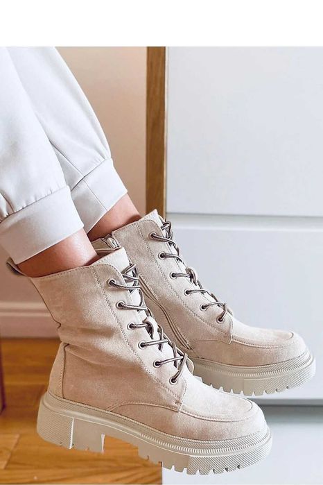 Ghete cool cu siret  piele intoarsa ecologica verde