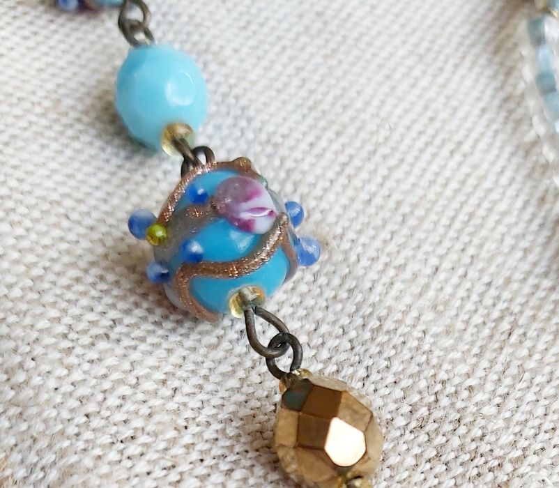 Колие гердан гривна  брошка обеци милефиори