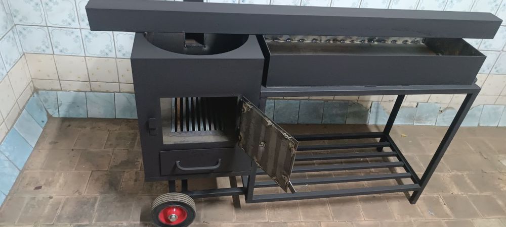 Мангал с печью под казан