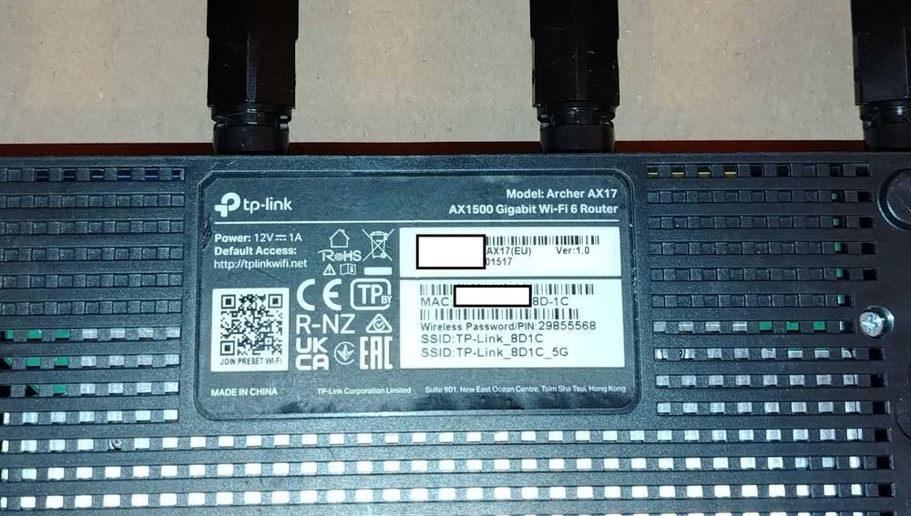Гигабитов рутер TP-Link Archer AX17 AX1500 Wi-Fi 6