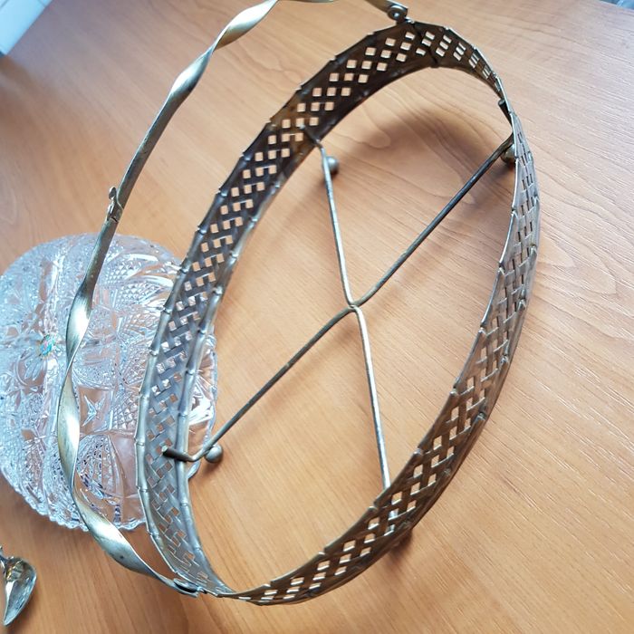 Vas cristal cu suport argintat