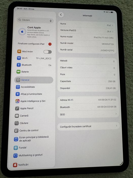 Ipad pro 11inch M5 256gb