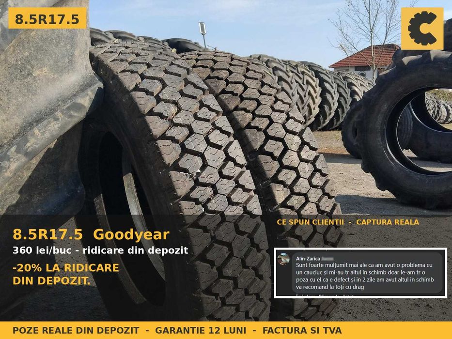 ANVELOPE 8.5R17.5 8.5-17.5 215/75R17.5 Goodyear Cauciucuri Remorca Platforma Rulota PERECHE 2 Bucati SH GARANTIE Factura TVA Livrare Tara