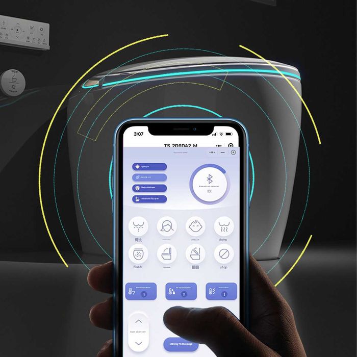 Луксозна бяла SMART тоалетна автоматични функции баня моноблок