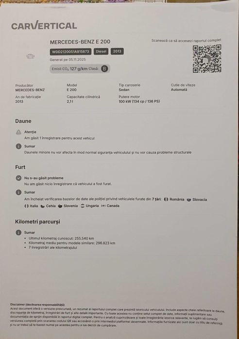 Mercedes-Benz E-Klasse Limuzina 2.2 CDi 140 Cp 2013 Automata