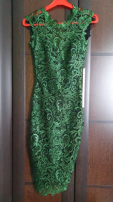 Rochie verde, din dantelă, Miss Grey