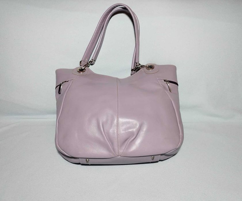 Geanta piele naturala lila