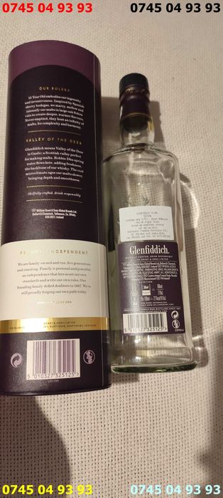 sticla goala ambalaj cutie si sticla goala 15 ANI Glenfiddich